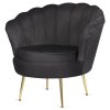 Krzeslo Fotel Muszla Lugano DONNA VELVET BLACK [22952] 1200