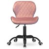 Krzeslo obrotowe VASTO OFFICE VELVET PINK BLACK CARO SMOKE [26143] 1200