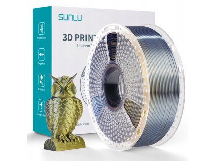 Filament PLA Sunlu silk 1 75 mm 1kg dual color black gold czarny zloty