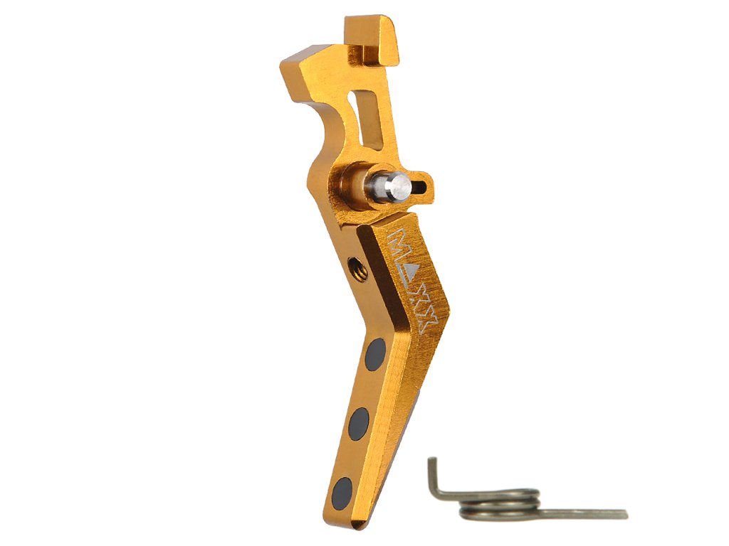 Hliníková CNC ADVANCED spoušť pro M4/M16 - TYPE A, žlutá
