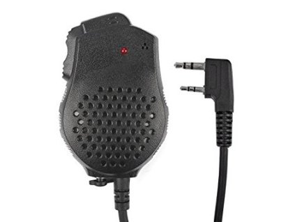 Externí duální mikrofon / reproduktor pro radiostanice Baofeng UV-82, kenwood 2-pin - Černá
