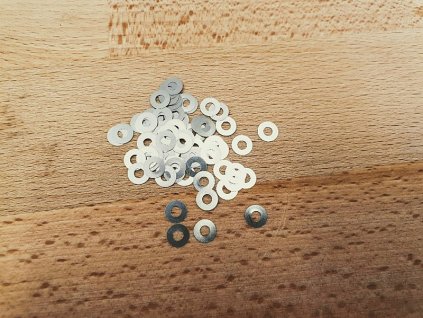RetroArms set vymezovacích podložek INOX (Ø3 mm - 0,1 / 0,2 / 0,5 mm) - 60 ks