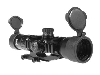 Puškohled s podsvícením a krytkami 1,5-5X40BE