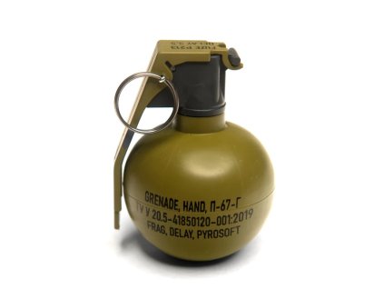 PYROSOFT airsoftový ruční granát P-67G NATO (hrách) - Khaki