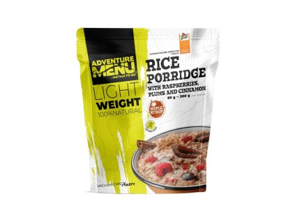 Lightweight Rýžová kaše se švestkou,malinou a skořicí