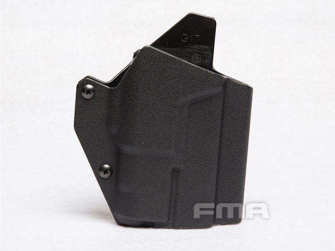 Opaskové plastové pouzdro - holster pro Glock se svítilnou, krátké, černé