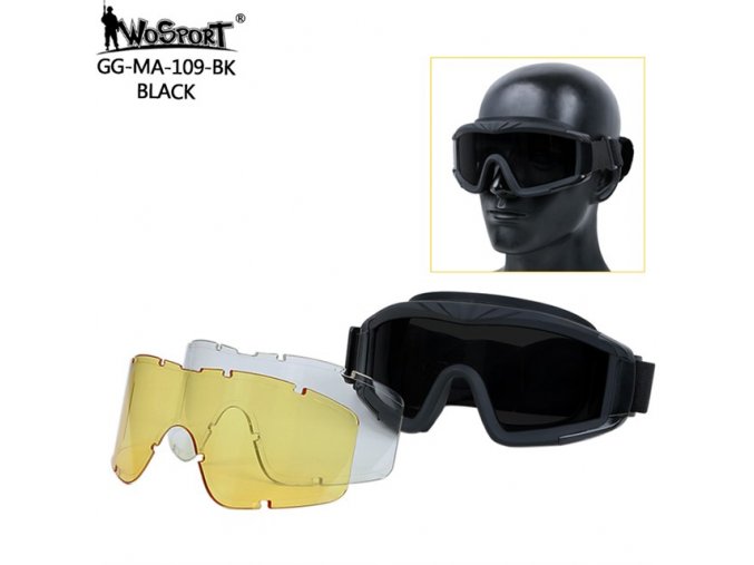 Ochranné brýle Desert Storm - černé