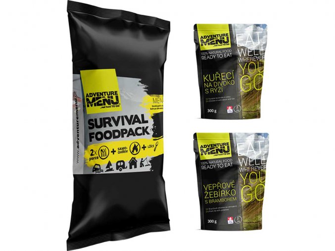 Survival foodpack III - Vepřové žebírko plus Kuře na divoko