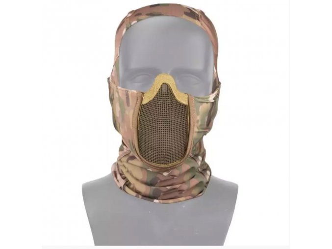 Kukla s face protectorem multicam