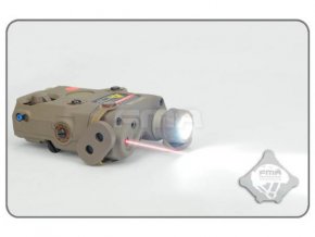 AN/PEQ15 plus LED svítilna s IR krytkou plus červený laser plus IR přísvit - pískový