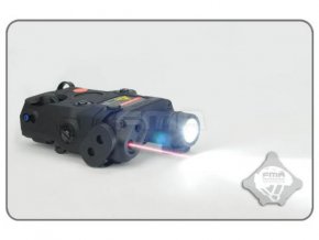 AN/PEQ15 plus LED svítilna s IR krytkou plus červený laser plus IR přísvit - černý