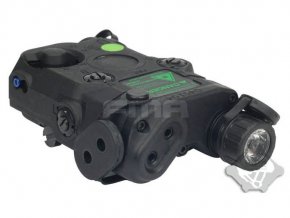 AN/PEQ15 Upgrade Version - bílá LED svítilna plus zelený laser s IR krytkami plus IR přísvit, černý