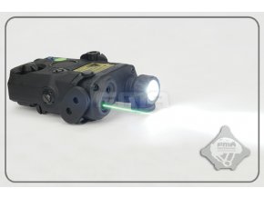 AN/PEQ15 Upgrade Version V2 - bílá LED svítilna plus zelený laser s IR krytkami plus IR přísvit, černý