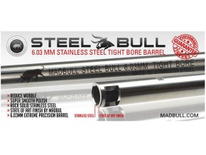 Precizní hlaveň Stainless Steel 6,03mm, 509mm (M16/AUG) - ocelová