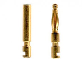 Dutinkový zlacený konektor 2mm - pár