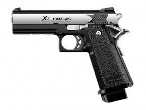 TM GBB plynová pistole Hi-Capa 4.3 Xtreme .45 Full-auto - Stříbrná/černá