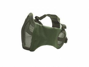 STRIKE Síťovaná ochranná maska s chráničem tváří a uší, olivová