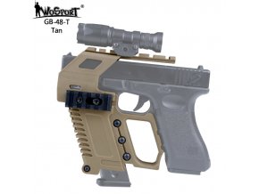 Taktický KIT GB-48 s RIS pro náhradní zásobník pro Glock 17/18/19 - pískový