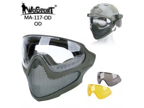 Pilot ochranná maska - zelená