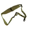 Taktický 1-bodový popruh bungee, Olivový - 1 karabina