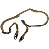 Taktický 1-bodový popruh bungee, pískový - 2 karabiny