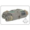 FMA AN/PEQ15 LA-5 upgrade verze (LED svítilna, zelený / IR laser) - Písková