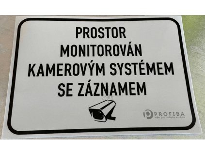 3053 reflexni samolepka prostor monitorovan kamerovym systemem se zaznamem