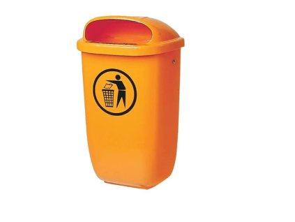 12299 plastovy venkovni odpadkovy kos dino oranzovy