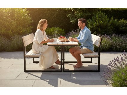 set posezeni zahradka duo stul s lavickou pivni set