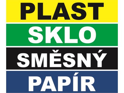 sapolepky sklo,plast, směsný, papír