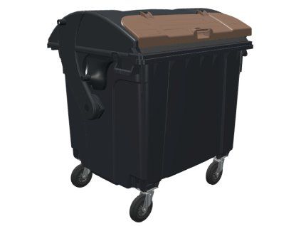 kontejner cerny hnede víko na bio