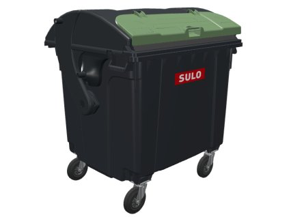 kontejner cerny zelene víko na sklo