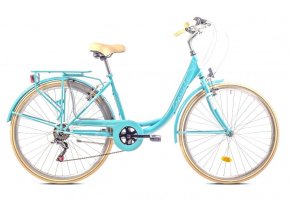 CAPRIOLO MESTSKÝ BICYKEL - DIANA 28"/18" TYRKYSOVÝ