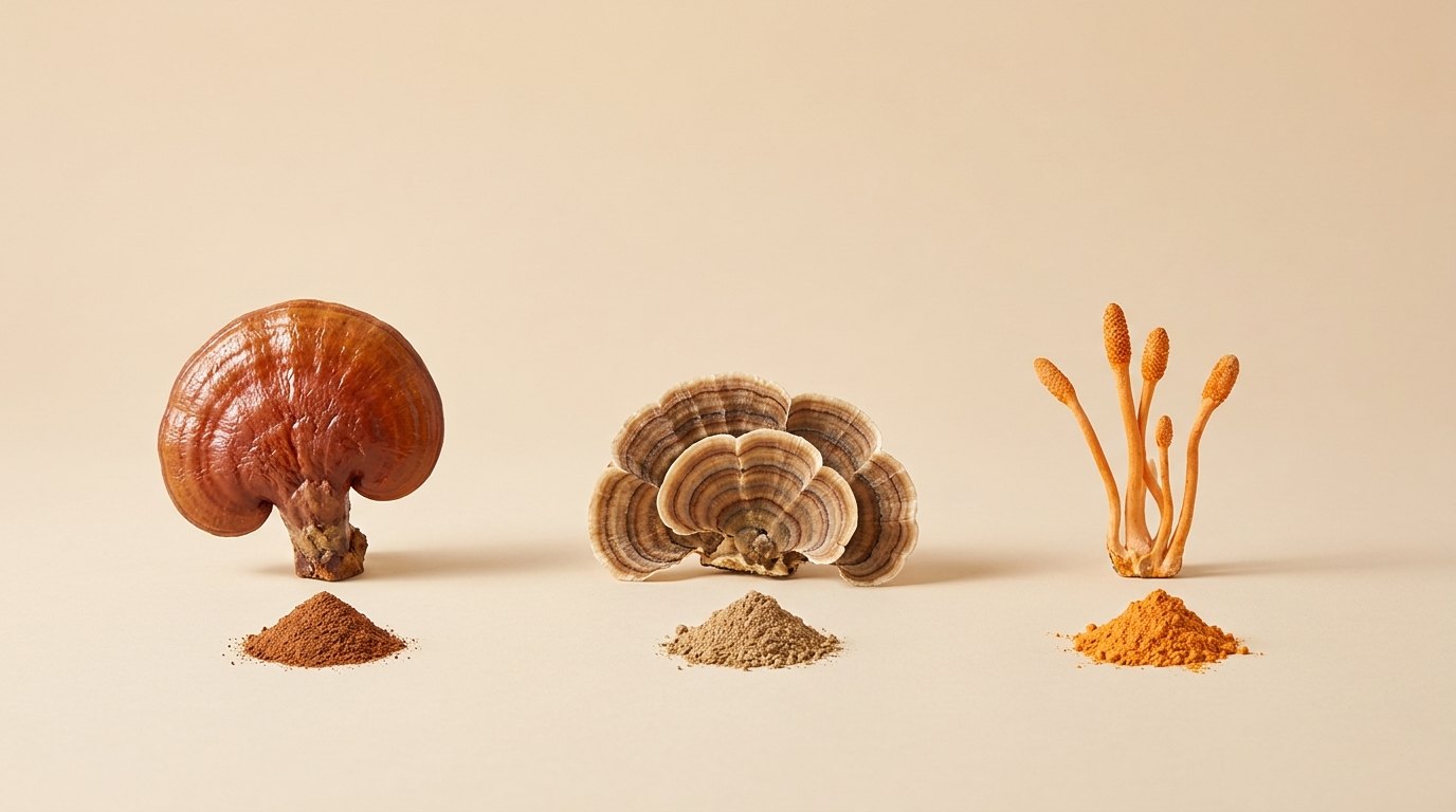 Vitálne huby Reishi, Coriolus a Cordyceps