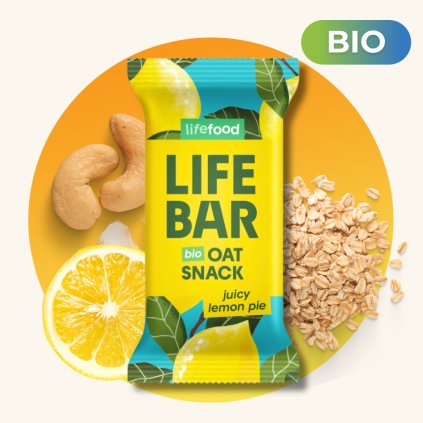 Lifebar Oat Snack citronový BIO (ovesná tyčinka), 40 g