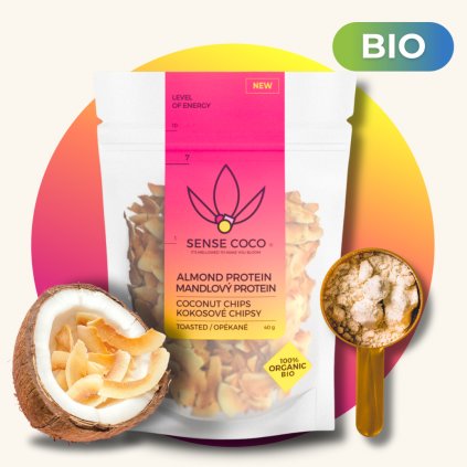 BIO kokosové chipsy mandlový protein, 40 g