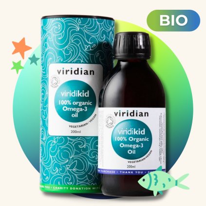 Viridikid Omega 3 Oil Organic (BIO Omega 3 olej pro děti), 200 ml