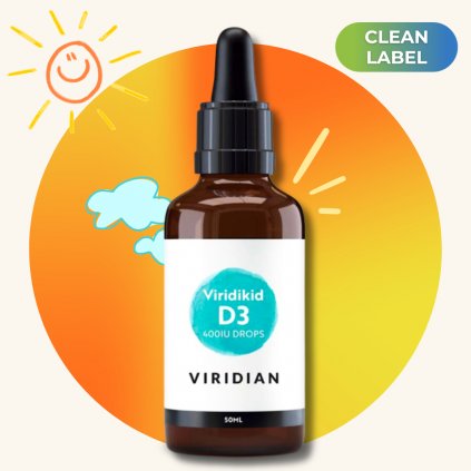 Viridikid Vitamin D Drops 400iu (vitamín D pro děti kapky), 30ml