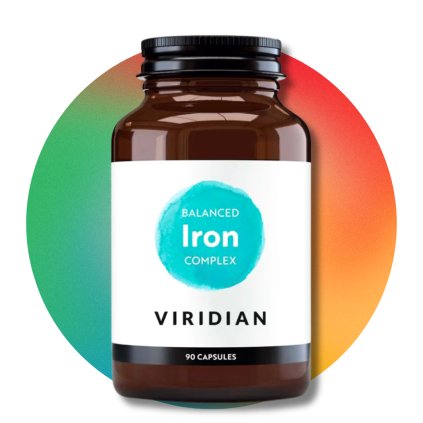 Komplex železa, vitamín C, vitamín B, hořčík (Balanced Iron Complex), 90 kapslí