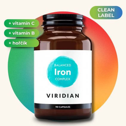 Balanced Iron Complex (Komplex železa, vitamín C, vitamín B, hořčík), 90 kapslí