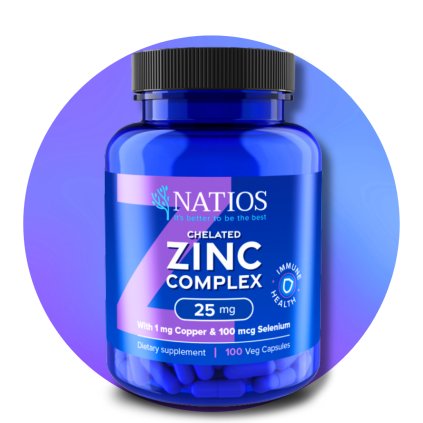 Zinc Chelated Complex, Zinek, selen a měď, 25 mg, 100 veganských kapslí