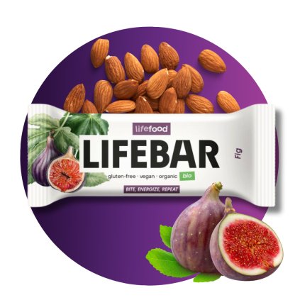Tyčinka Lifebar fíková RAW 40 g BIO