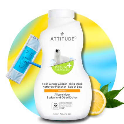 Přírodní čisticí prostředek na podlahy a dřevo, citronová kůra, Nature+, 1050 ml