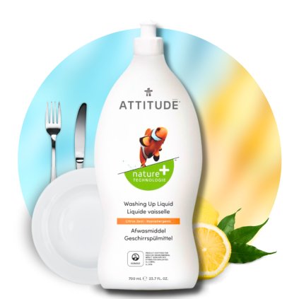Ekologický prostředek na mytí nádobí, citronová kůra, Nature+, 700 ml