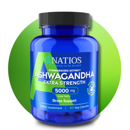 Ashwagandha Extract, 5000 mg, Extra Strength, 90 veganských kapslí