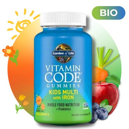 Vitamin Code Kids Multi Plus Iron 90 Gummies 1
