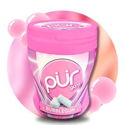 Pür žvýkačky s xylitolem Bubblegum, 50 ks