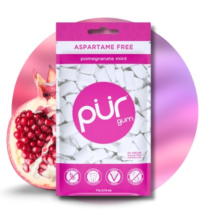 Pür žvýkačky s xylitolem Pomegranate mint, 55 ks