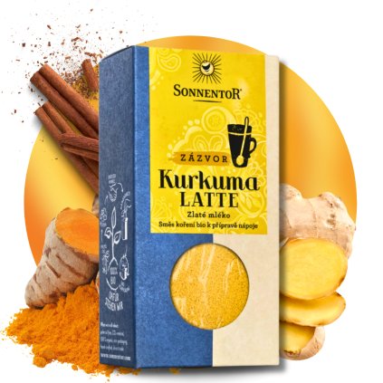 Kurkuma Latte zázvor, Golden Milk, BIO směs koření, 60 g