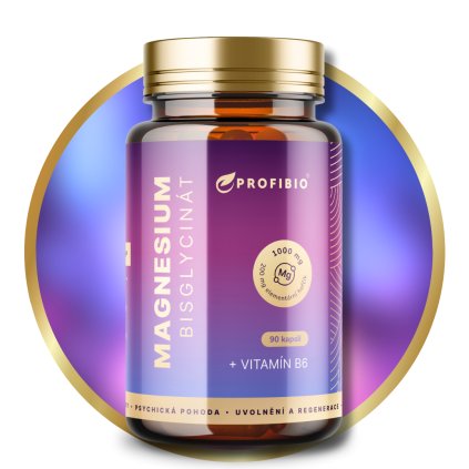 Magnesium Bisglycinate PREMIUM 1000 mg + vitamín B6, 90 kapslí
